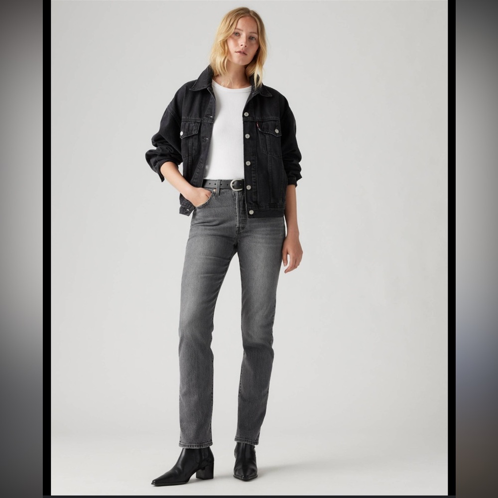 Levi 501 Charcoal Straight Leg Jeans